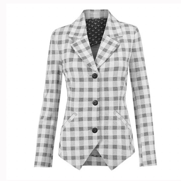 CAbi 5292 Valentina Blazer Plaid/Gingham Jacket Button Closure Long Sleeve Sz 10 - Picture 10 of 16